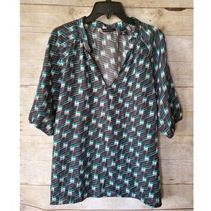 New York and Company Geometric Blouse - GUC - M